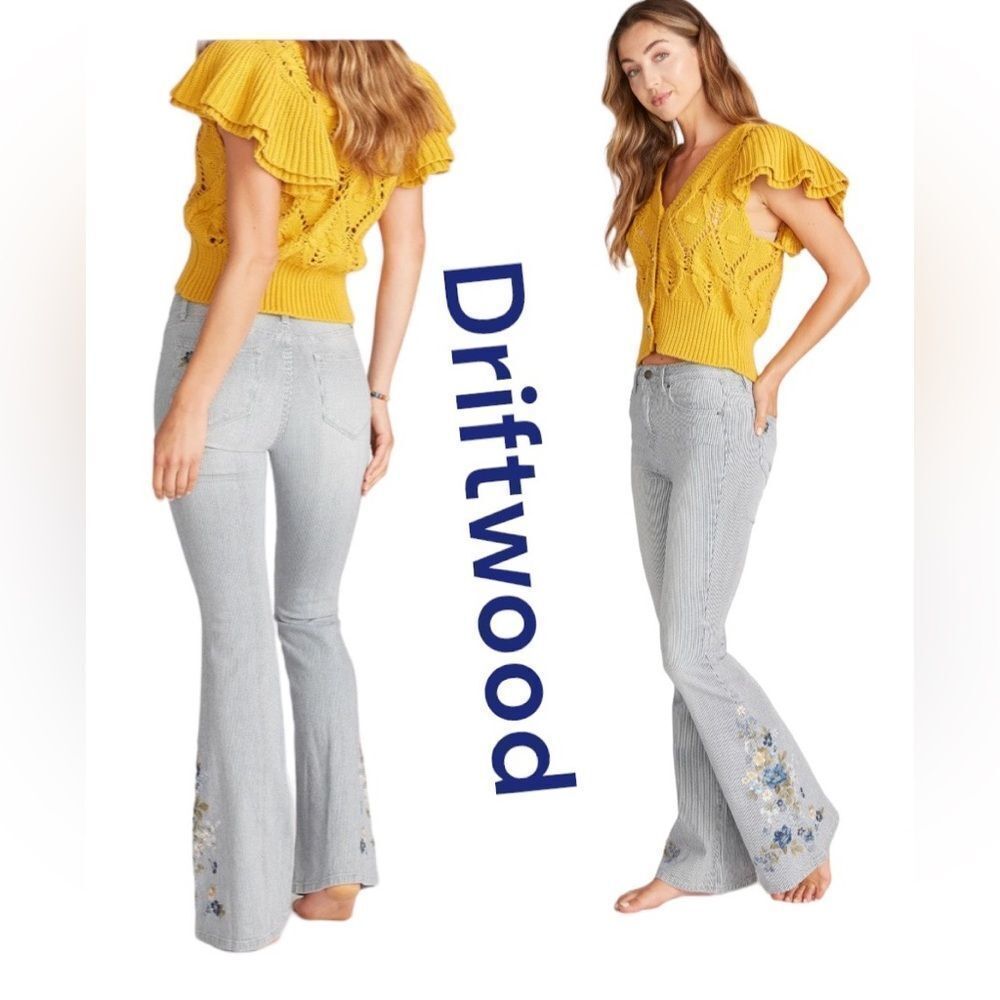 Driftwood Farrah Flare Pinstripe Lagoon